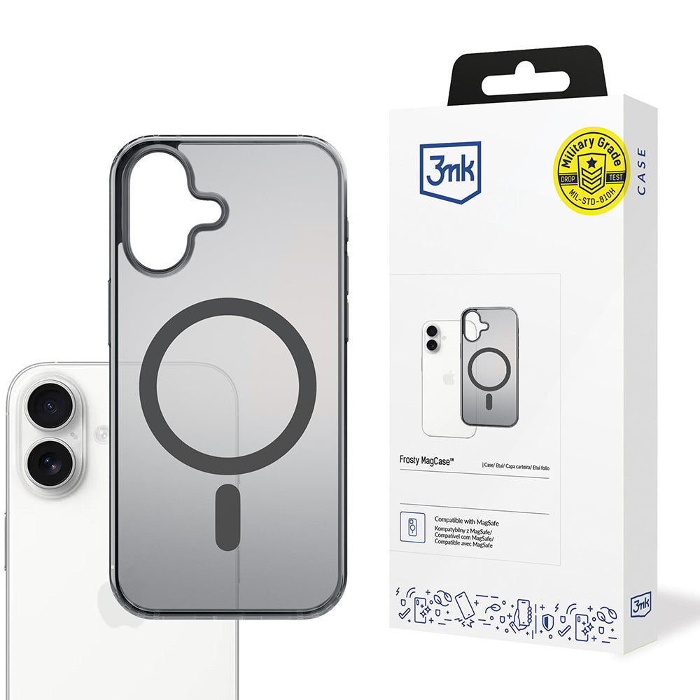 Custodia MagSafe per Apple iPhone 17, 3MK, Frosty MagCase, Nera