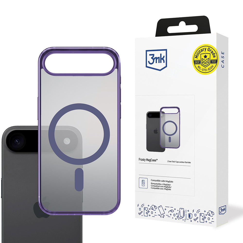 Custodia MagSafe per Apple iPhone 17 Air, 3MK, Frosty MagCase, Viola