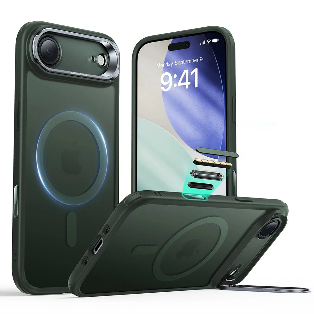 Coque MagSafe pour Apple iPhone 17 Air, ESR, Classic Hybrid Kickstand, Vert Satiné