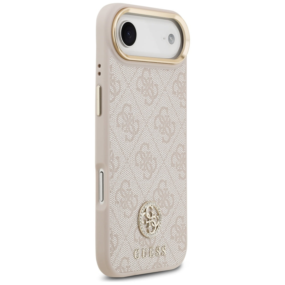 Coque MagSafe pour Apple iPhone 17 Air, Guess, Logo Strass 4G, Rose.