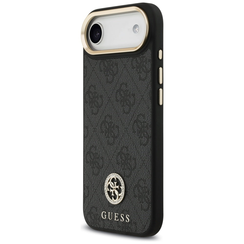 MagSafe Hülle für Apple iPhone 17 Air, Guess, 4G Strass Logo mit großem Band, Schwarz