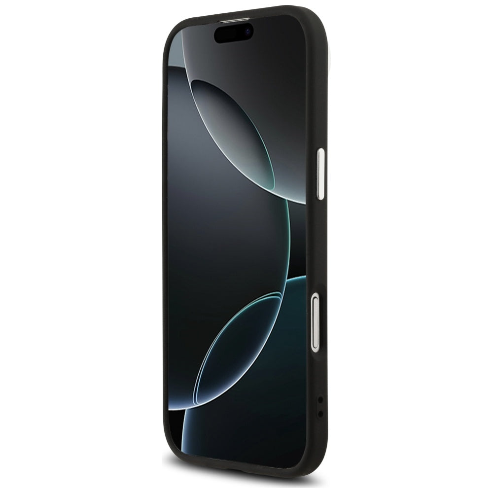 Coque MagSafe pour Apple iPhone 17 Air, Guess, Logo Triangle Pailleté, Noire