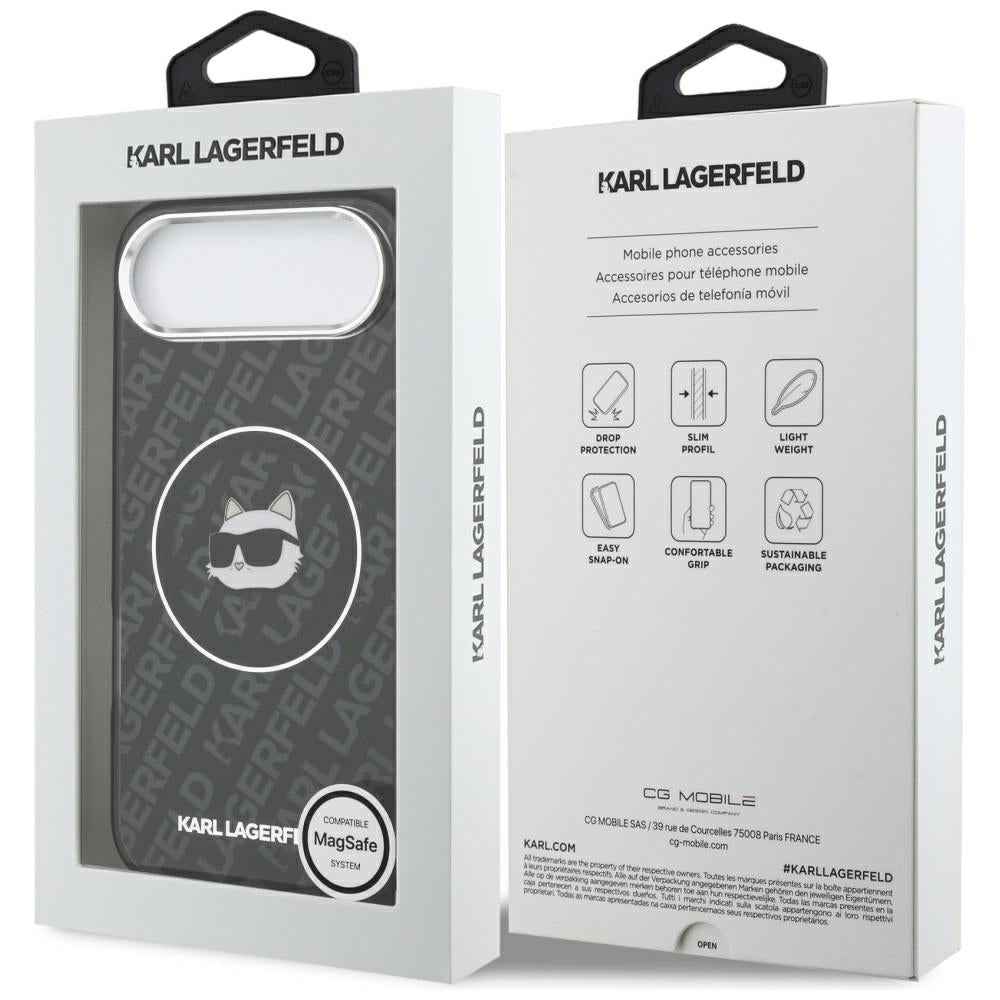 Housse MagSafe pour Apple iPhone 17 Air, Karl Lagerfeld, IML Choupette's Head, Noire