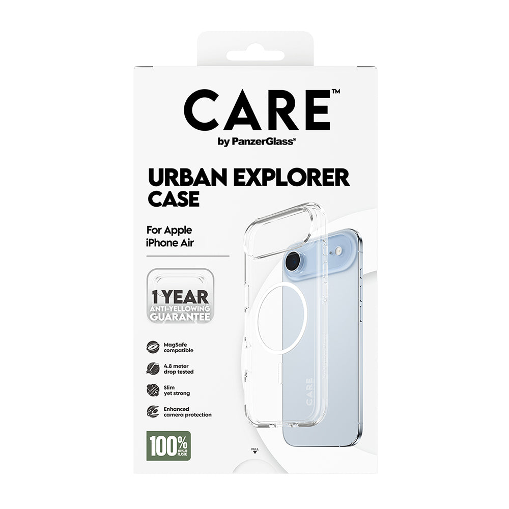 MagSafe Hülle für Apple iPhone 17 Air, PanzerGlass, Care Urban Explorer, Transparent Weiß
