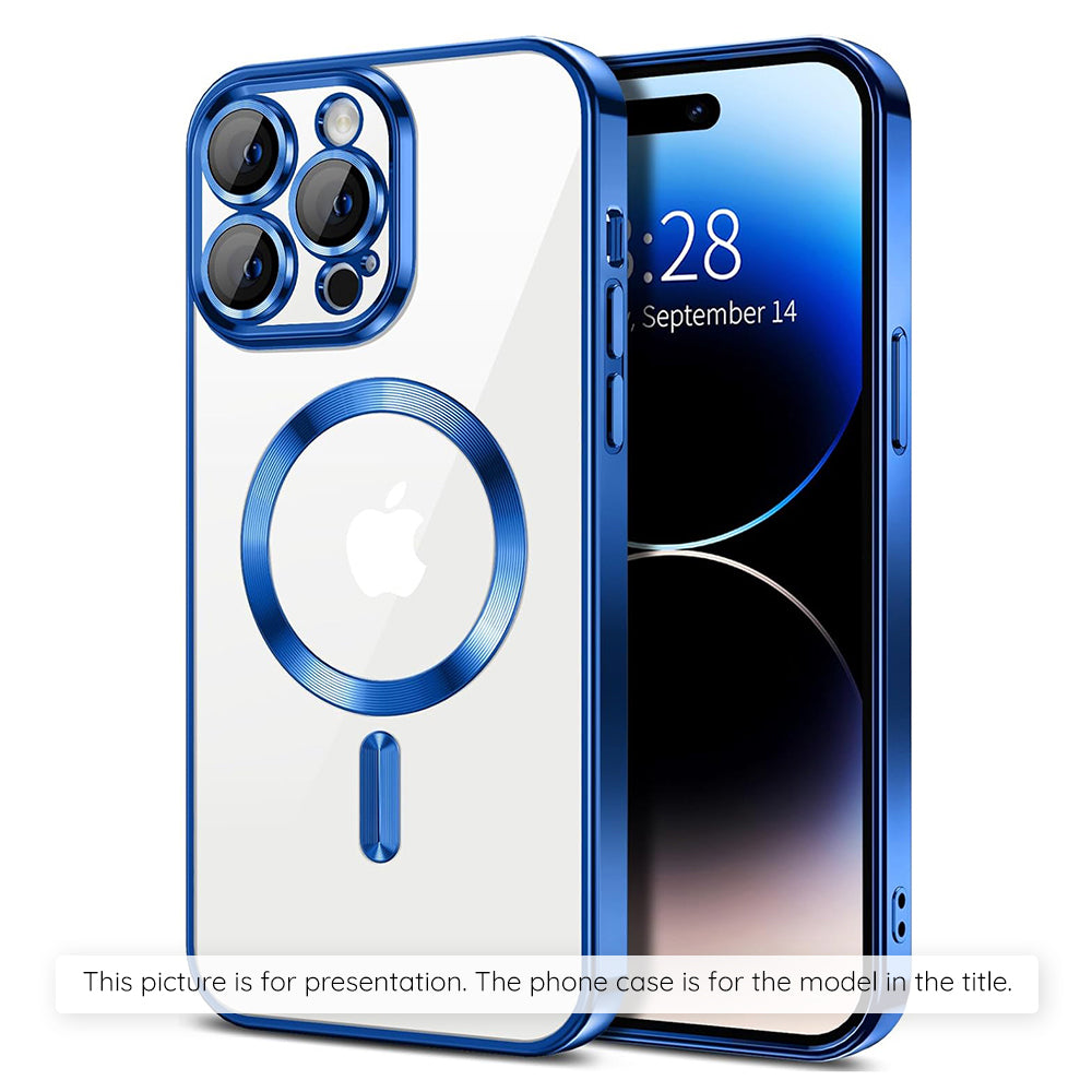 Custodia MagSafe per Apple iPhone 17 Air, Techsuit, Luxury Crystal, Blu Scuro