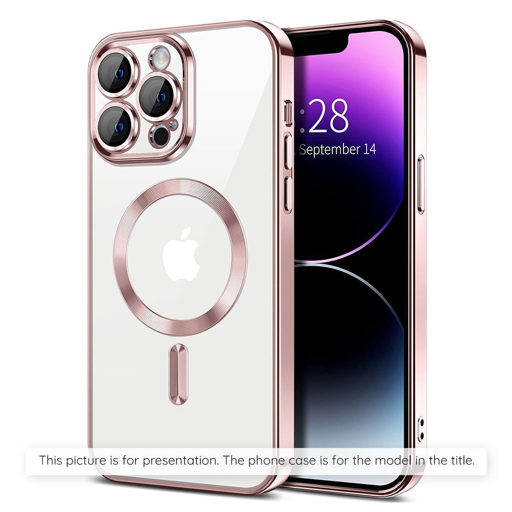 Custodia MagSafe per Apple iPhone 17 Air, Techsuit, Luxury Crystal, Rosa