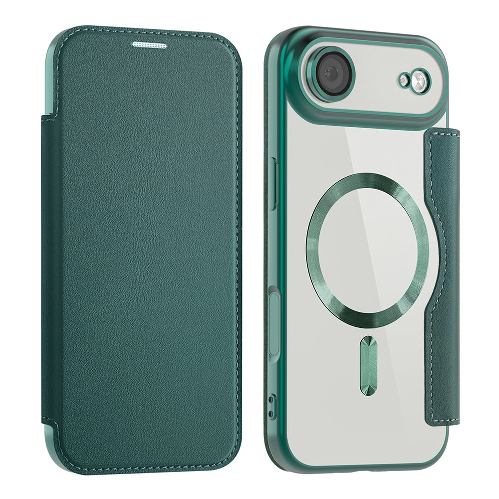 Custodia MagSafe per Apple iPhone 17 Air, Techsuit, SmartMag Book, Verde