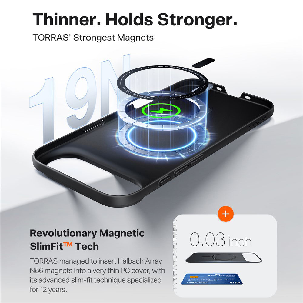 Étui MagSafe pour Apple iPhone 17 Air, Torras, SlimFit, Noir