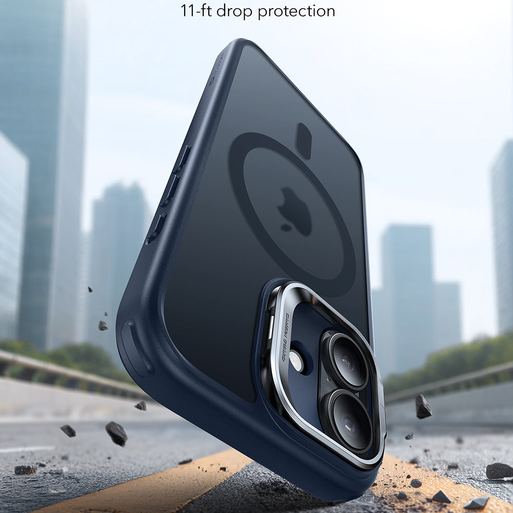 Custodia MagSafe per Apple iPhone 17, ESR, Classic Hybrid Kickstand, Blu Satinato