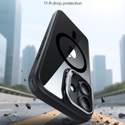 Custodia MagSafe per Apple iPhone 17, ESR, Classic Hybrid Kickstand, Nera Trasparente