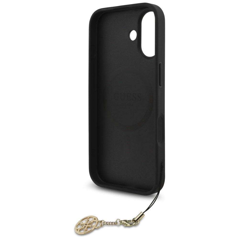 Étui MagSafe pour Apple iPhone 17, Guess, 4G Charm Cradle, Noir