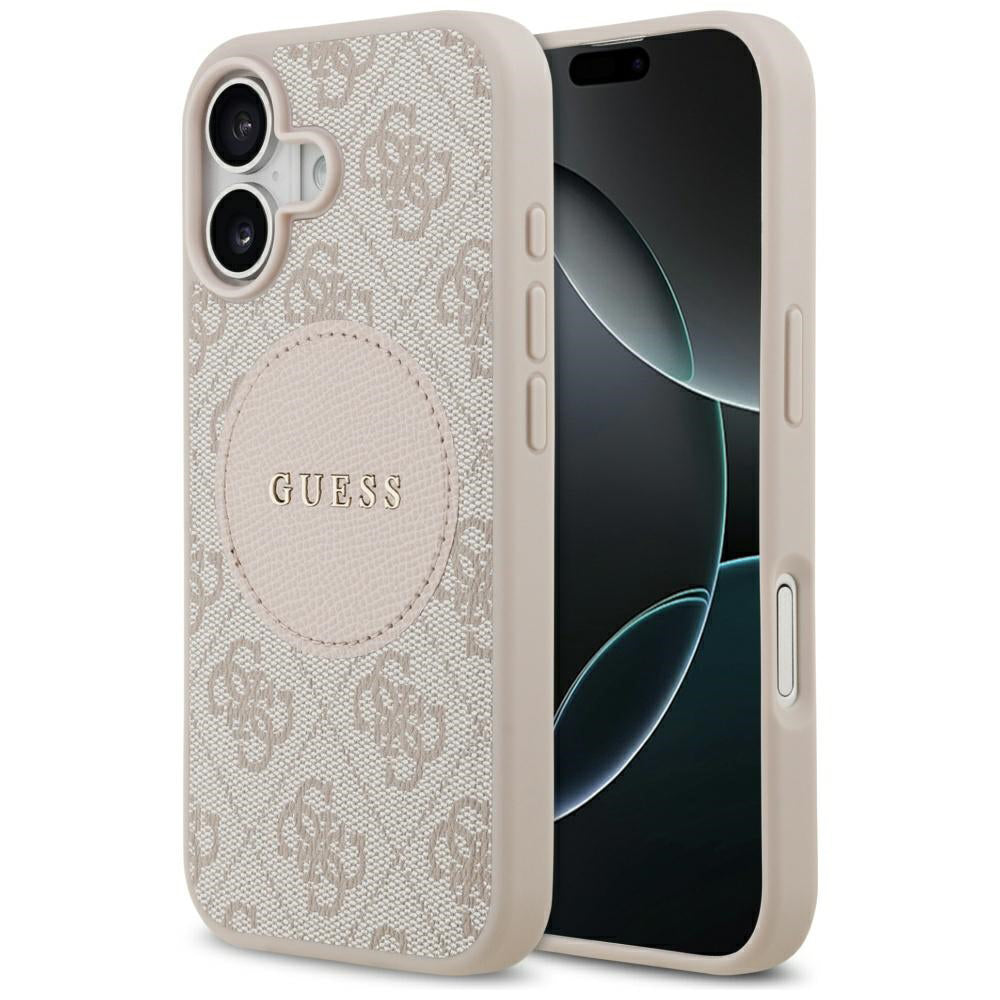 Custodia MagSafe per Apple iPhone 17, Guess, 4G Circle Classic Logo, Rosa