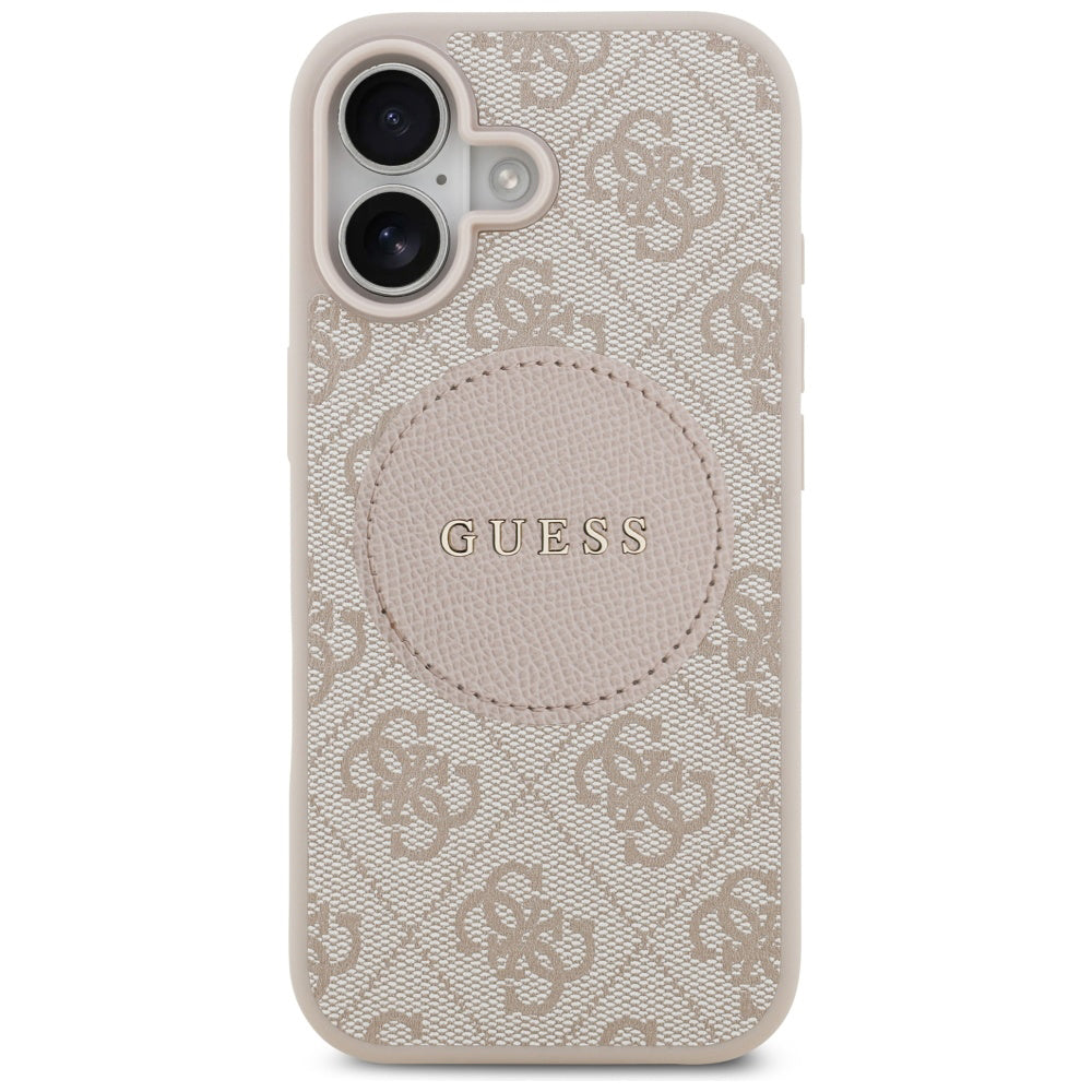 Custodia MagSafe per Apple iPhone 17, Guess, 4G Circle Classic Logo, Rosa