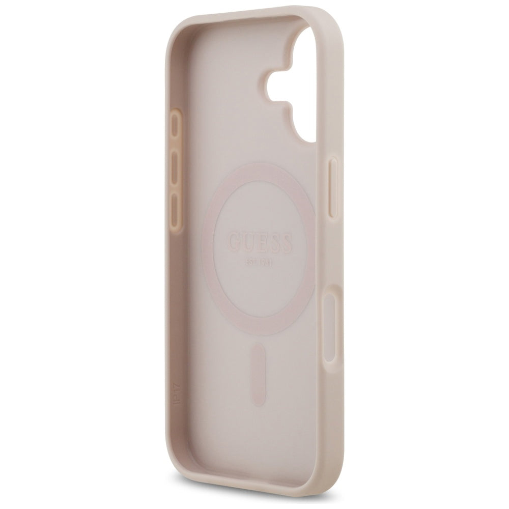 Custodia MagSafe per Apple iPhone 17, Guess, 4G Circle Classic Logo, Rosa