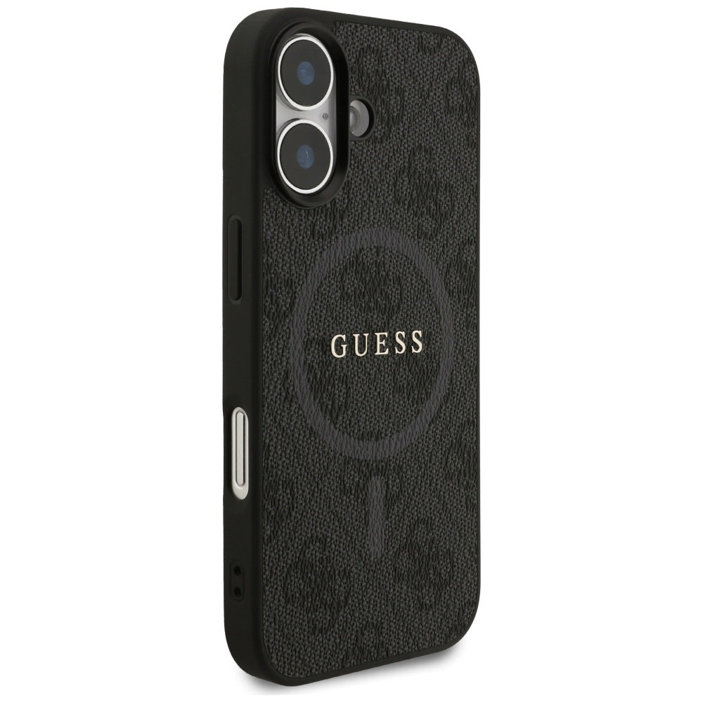 Custodia MagSafe per Apple iPhone 17, Guess, 4G Ring Classic Logo, Nera