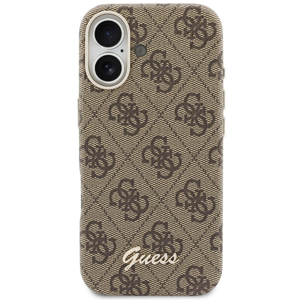 Custodia MagSafe per Apple iPhone 17, Guess, 4G Script Logo, Marrone