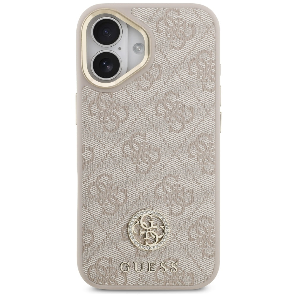 Custodia MagSafe per Apple iPhone 17, Guess, 4G Strass Logo, Rosa