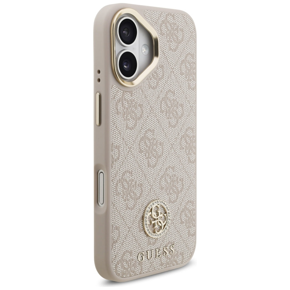 Custodia MagSafe per Apple iPhone 17, Guess, 4G Strass Logo, Rosa