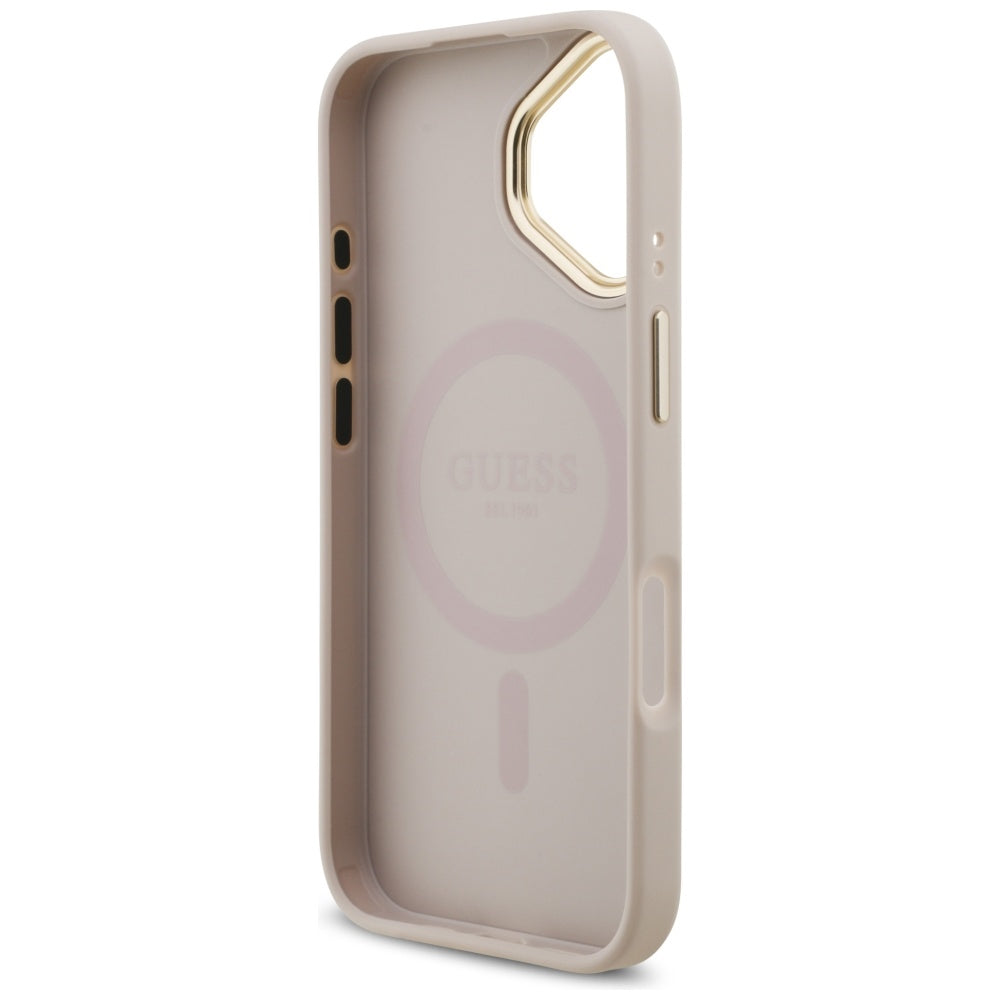 Custodia MagSafe per Apple iPhone 17, Guess, 4G Strass Logo, Rosa
