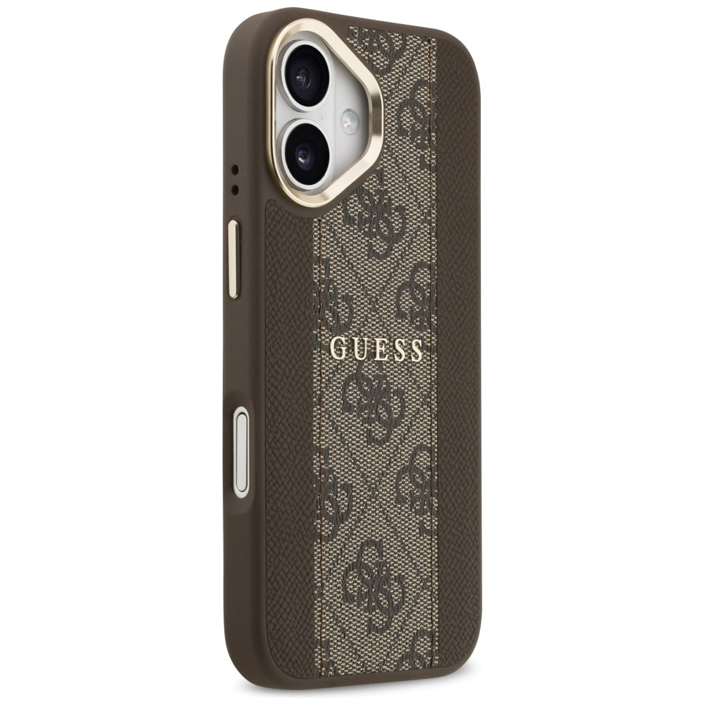Custodia MagSafe per Apple iPhone 17, Guess, 4G Stripe, Marrone