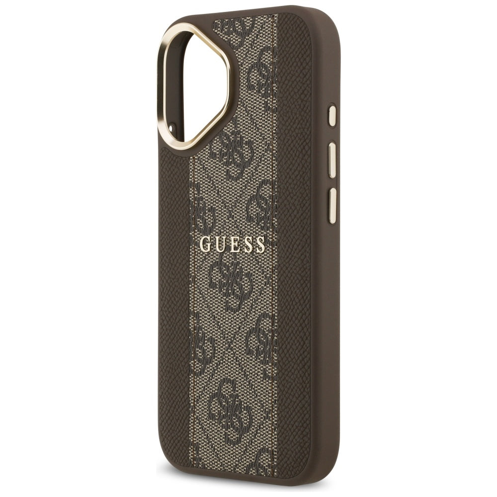 Custodia MagSafe per Apple iPhone 17, Guess, 4G Stripe, Marrone