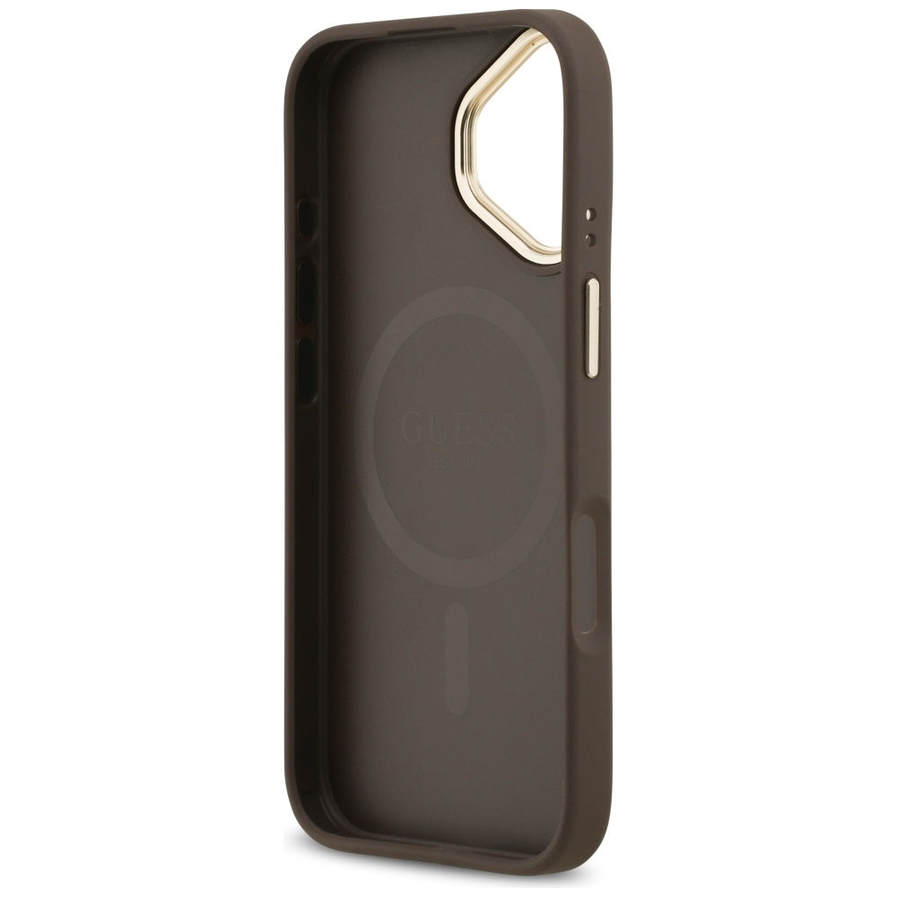 Custodia MagSafe per Apple iPhone 17, Guess, 4G Stripe, Marrone