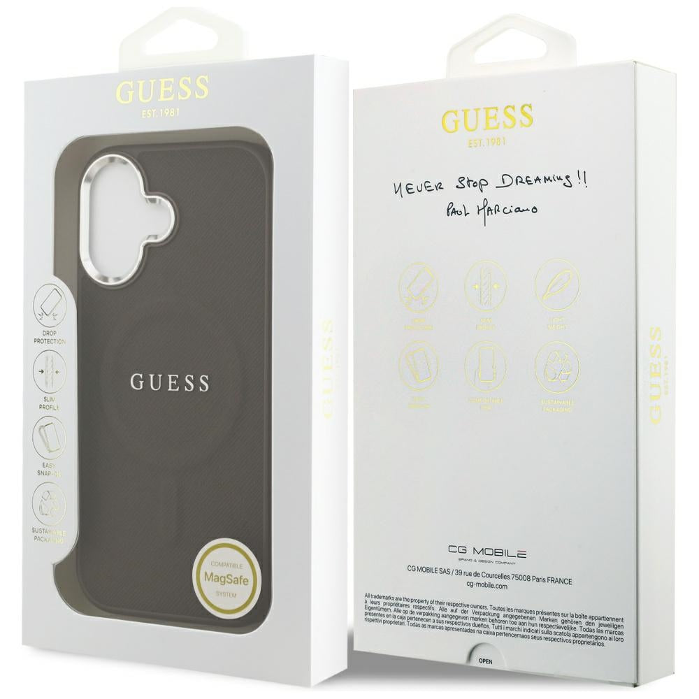 Étui MagSafe pour Apple iPhone 17, Guess, Classic Logo, Marron