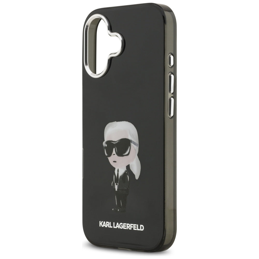 Custodia MagSafe per Apple iPhone 17, Karl Lagerfeld, IML Aquarelle Karl Ikonik, Nera