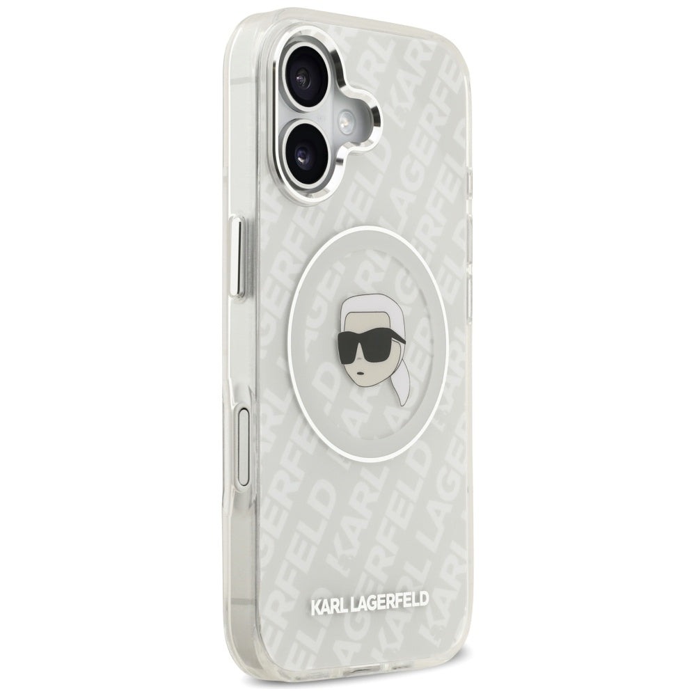 Housse MagSafe pour Apple iPhone 17, Karl Lagerfeld, IML Karl's Head, Gris
