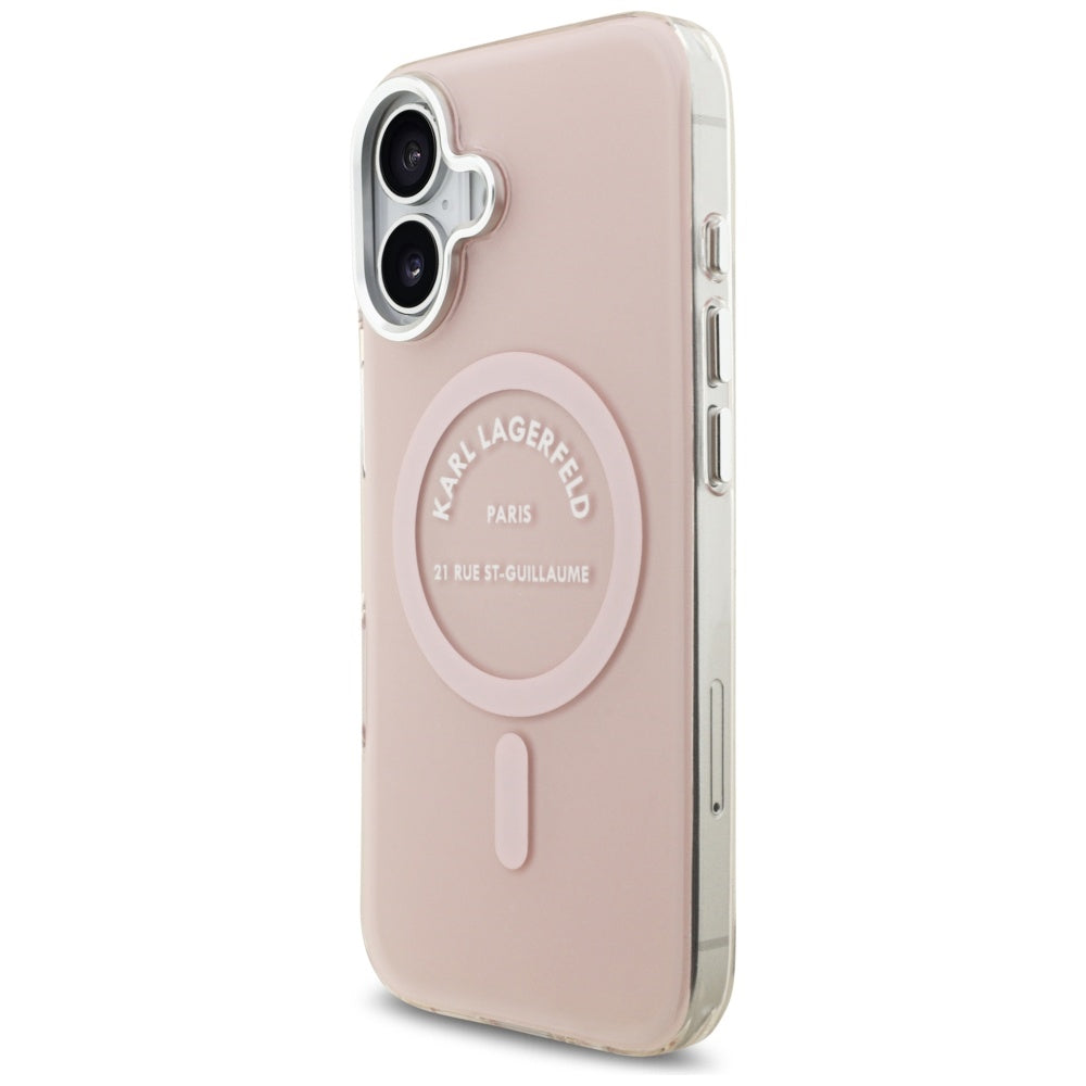 Étui MagSafe pour Apple iPhone 17, Karl Lagerfeld, IML Logo RSG, Rose