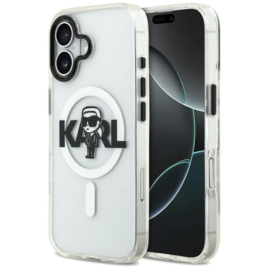 Custodia MagSafe per Apple iPhone 17, Karl Lagerfeld, IML Sketch Logo Karl, Trasparente
