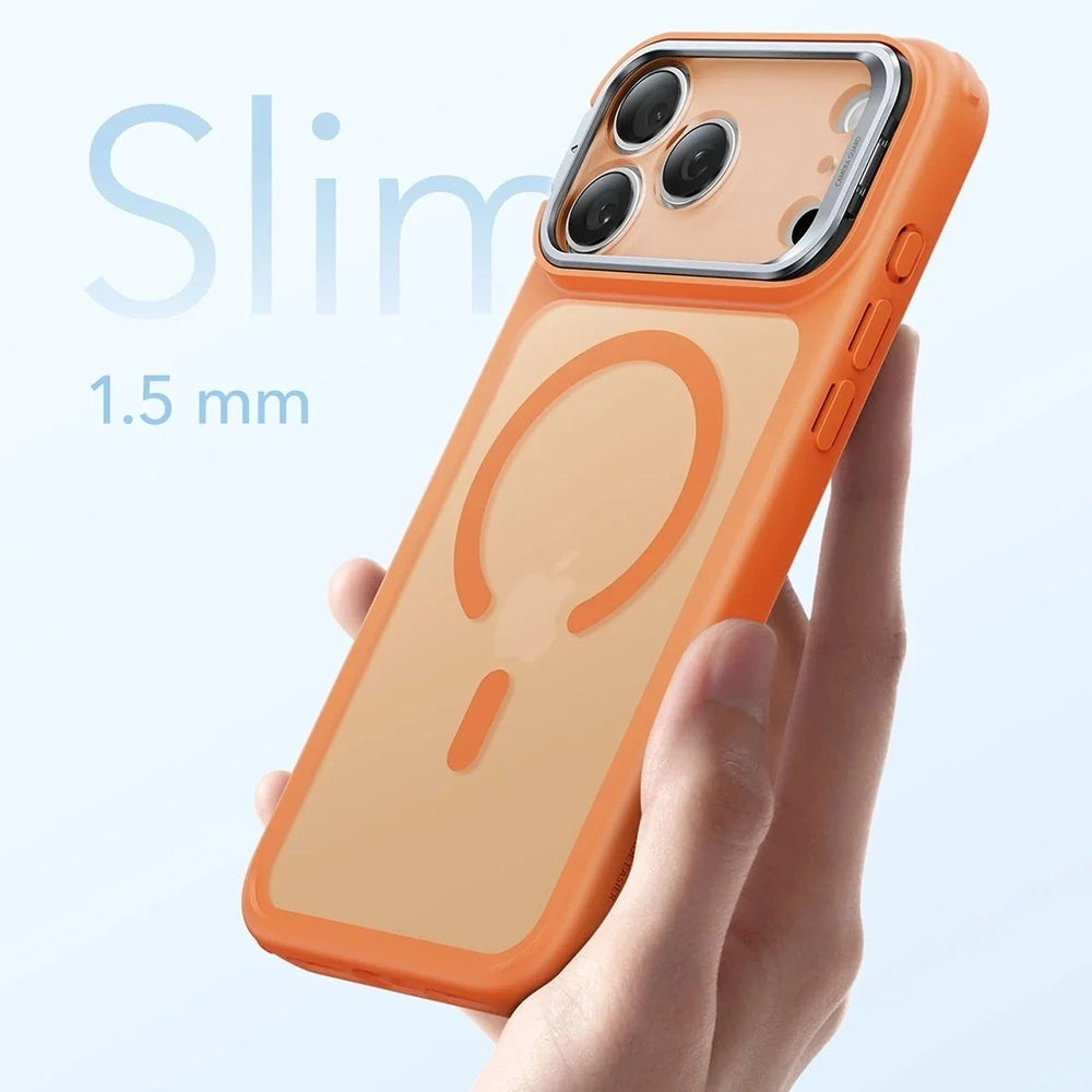Custodia MagSafe per Apple iPhone 17 Pro, ESR, Classic Hybrid Kickstand Slide, Arancione Satinato
