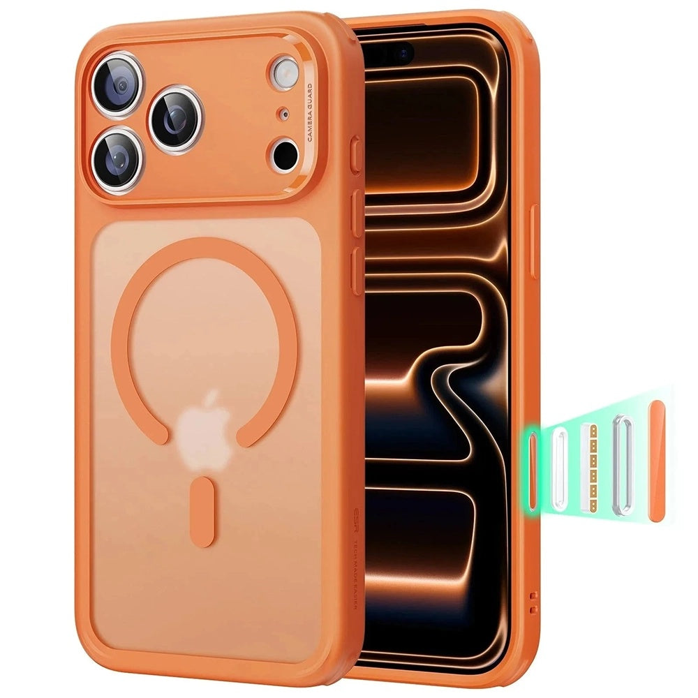 Coque MagSafe pour Apple iPhone 17 Pro, ESR, Classic Hybrid, Orange Satiné