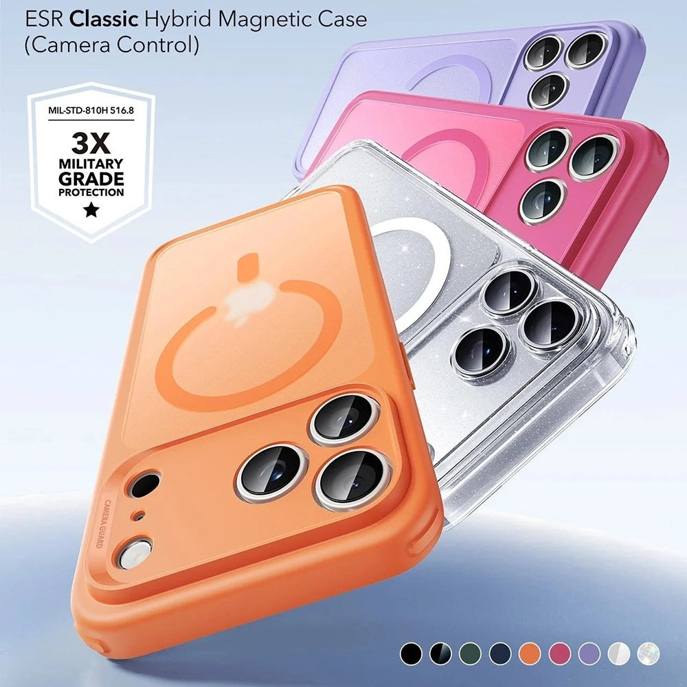 Coque MagSafe pour Apple iPhone 17 Pro, ESR, Classic Hybrid, Orange Satiné