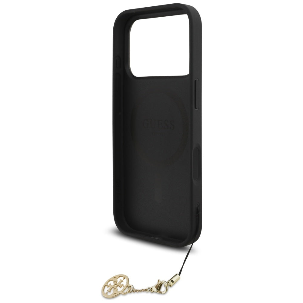 Custodia MagSafe per Apple iPhone 17 Pro, Guess, 4G Charm Cradle, Nera