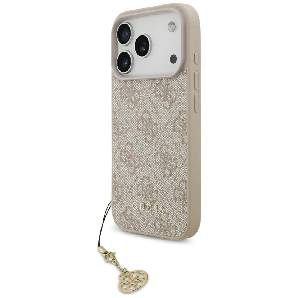 Custodia MagSafe per Apple iPhone 17 Pro, Guess, 4G Charm Cradle, Rosa