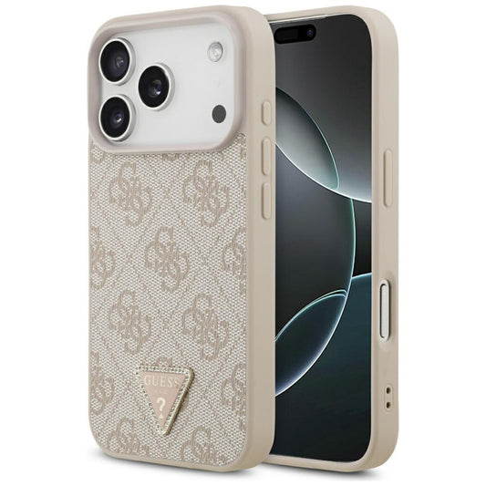 MagSafe Hülle für Apple iPhone 17 Pro, Guess, 4G Triangle Strass, Rosa