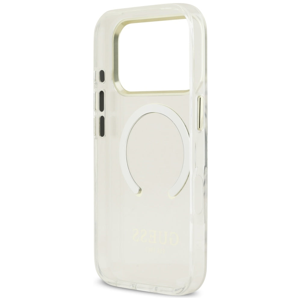 MagSafe Hülle für Apple iPhone 17 Pro, Guess, Metal Outline, Gold