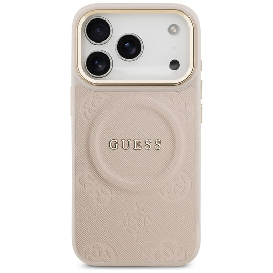 Coque MagSafe pour Apple iPhone 17 Pro, Guess, Peony Hot Stamp, Rose