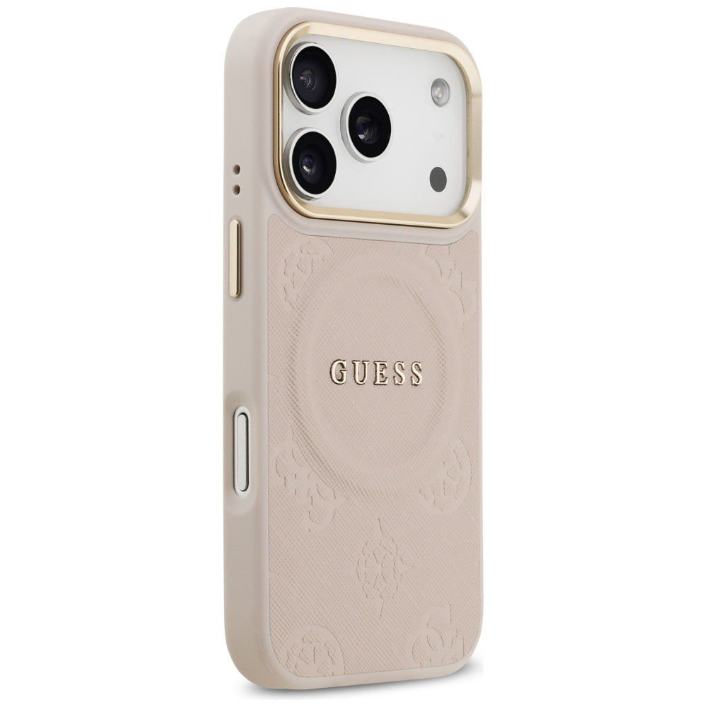 Custodia MagSafe per Apple iPhone 17 Pro, Guess, Peony Hot Stamp, Rosa