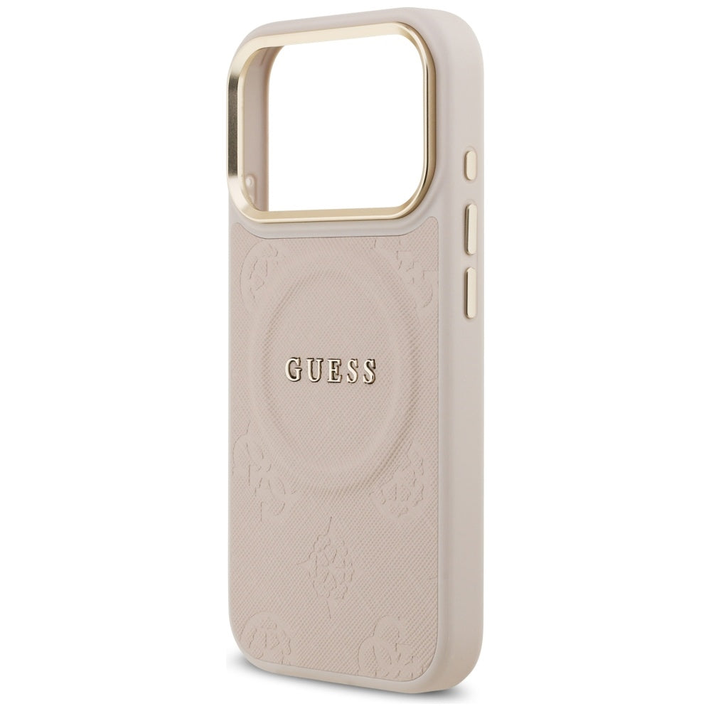Custodia MagSafe per Apple iPhone 17 Pro, Guess, Peony Hot Stamp, Rosa