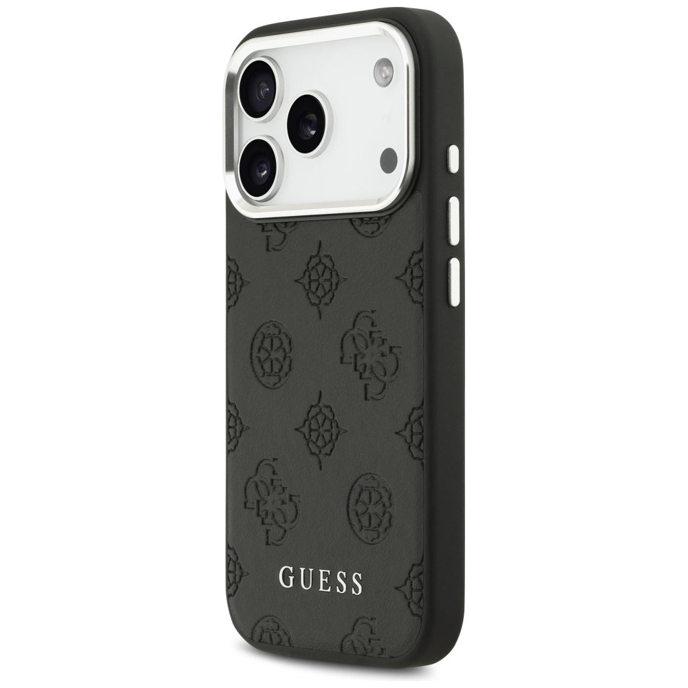 MagSafe Hülle für Apple iPhone 17 Pro, Guess, Peony Hot Stamp Script, Schwarz