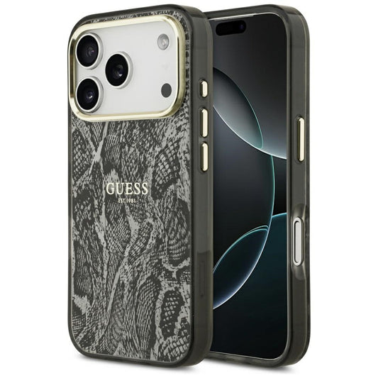 Étui MagSafe pour Apple iPhone 17 Pro, Guess, Motif Python, Noir