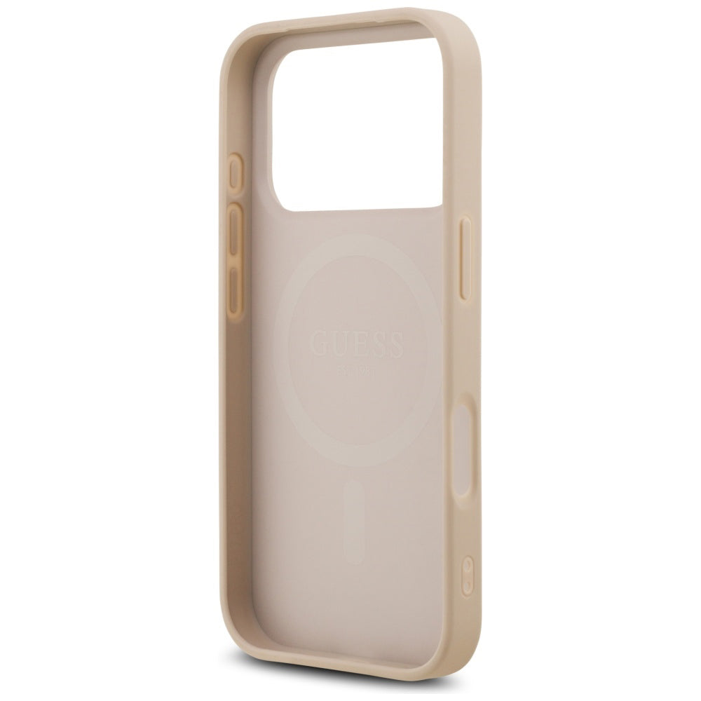 Custodia MagSafe per Apple iPhone 17 Pro, Guess, Saffiano Classic Logo, Rosa