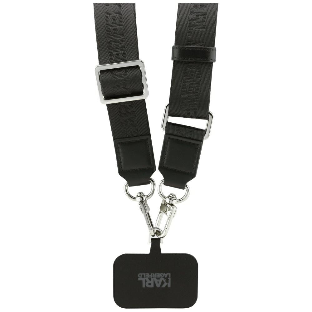 Custodia MagSafe per Apple iPhone 17 Pro, Karl Lagerfeld, Big Strap Choupette Metal Logo, Nera