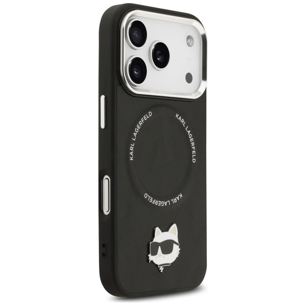 Étui MagSafe pour Apple iPhone 17 Pro, Karl Lagerfeld, Choupette Pin, Noir
