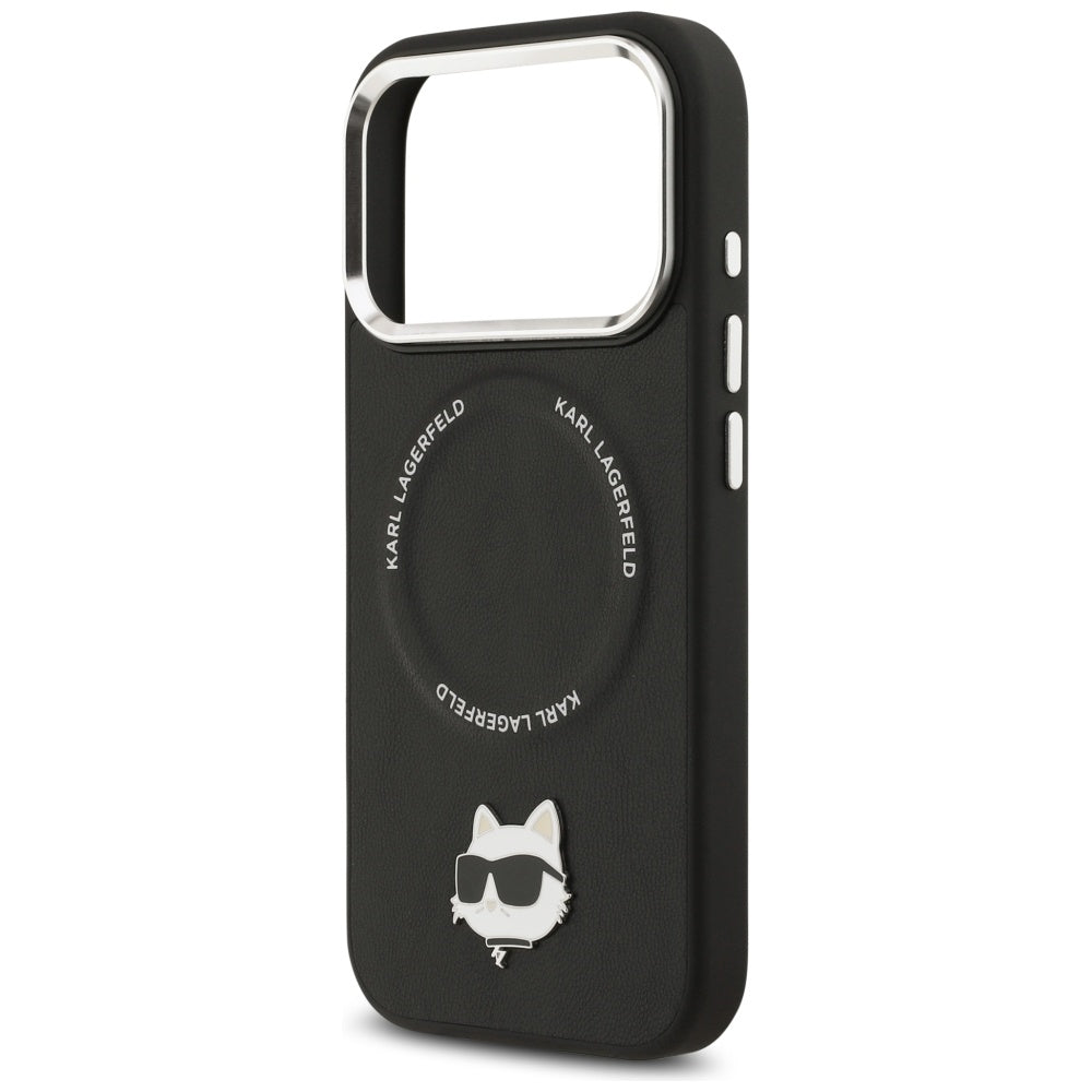 Étui MagSafe pour Apple iPhone 17 Pro, Karl Lagerfeld, Choupette Pin, Noir