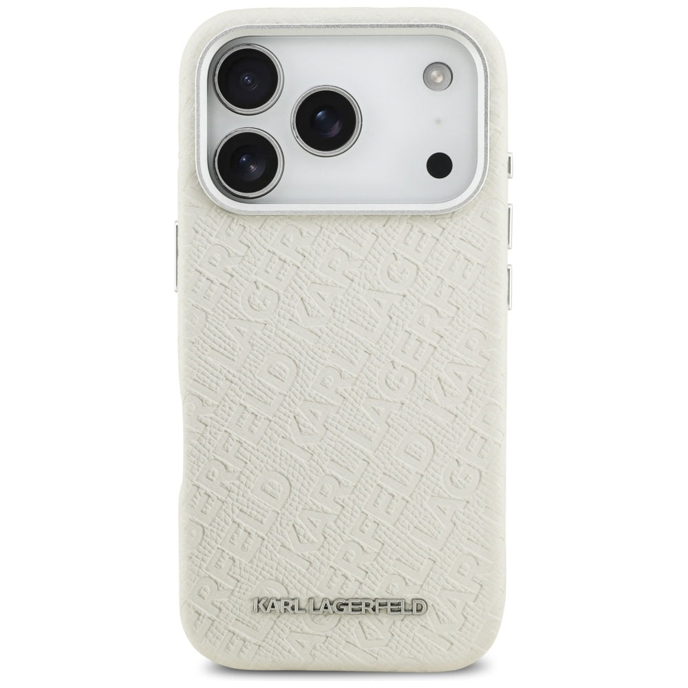 Custodia MagSafe per Apple iPhone 17 Pro, Karl Lagerfeld, FW Stamped Karl, Beige