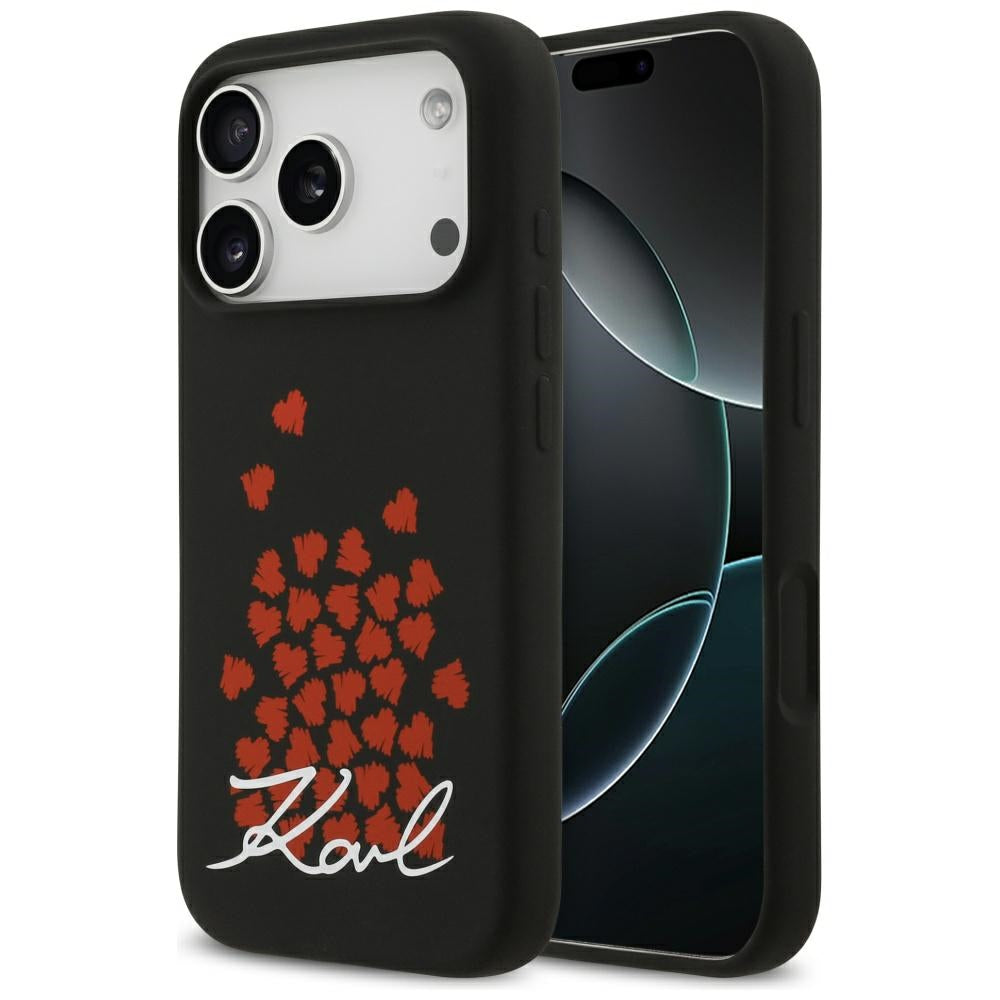 MagSafe Hülle für Apple iPhone 17 Pro, Karl Lagerfeld, Heart Sign Logo, Schwarz