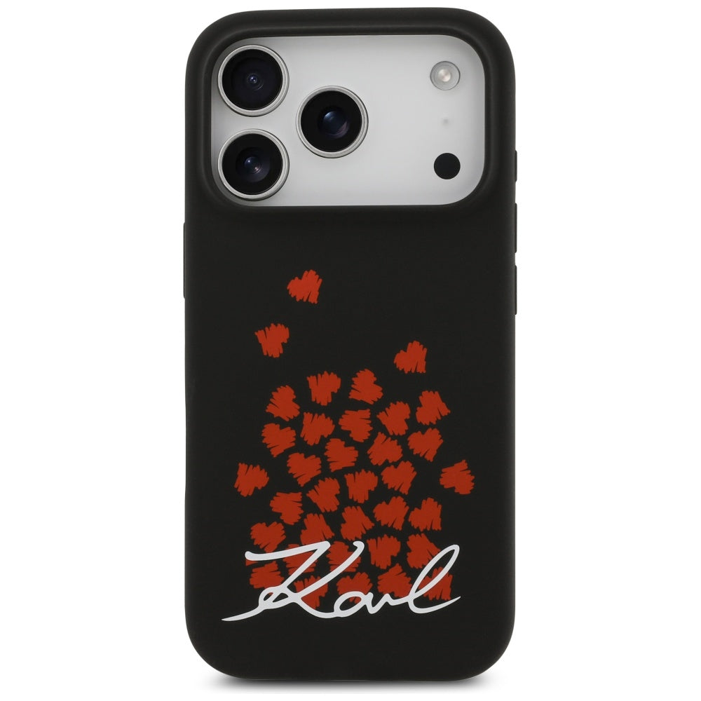 MagSafe Hülle für Apple iPhone 17 Pro, Karl Lagerfeld, Heart Sign Logo, Schwarz